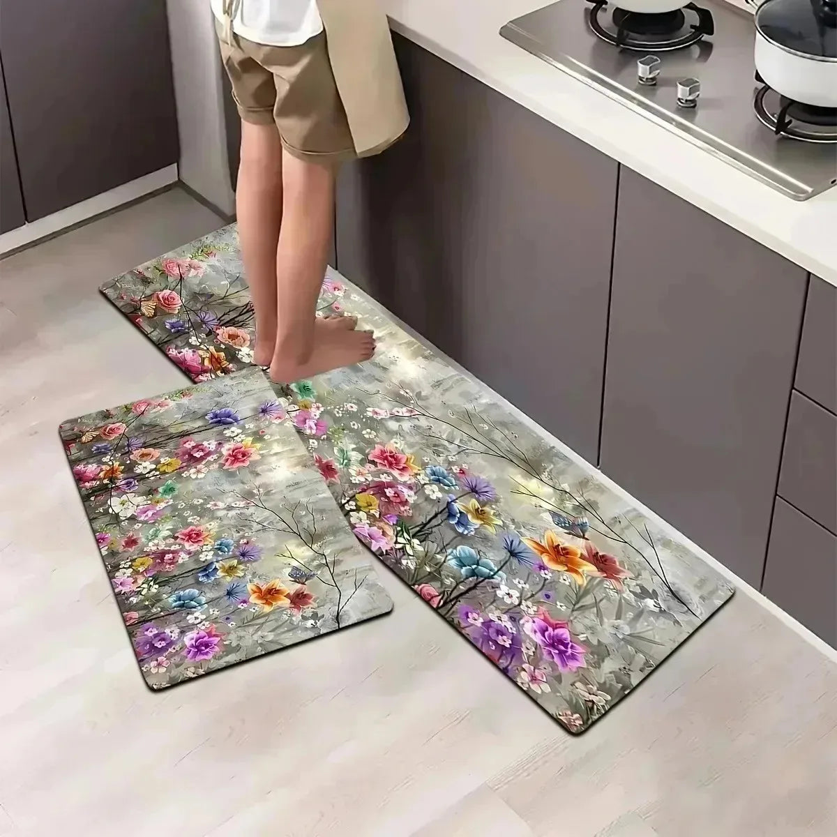 Navak Carpet 1PC 3D pattern Landscape Door Mats Kitchen Rugs Non-Slip Pop design Bathroom Rugs Bath Mat Carpet for Home Sink Laundry Decor