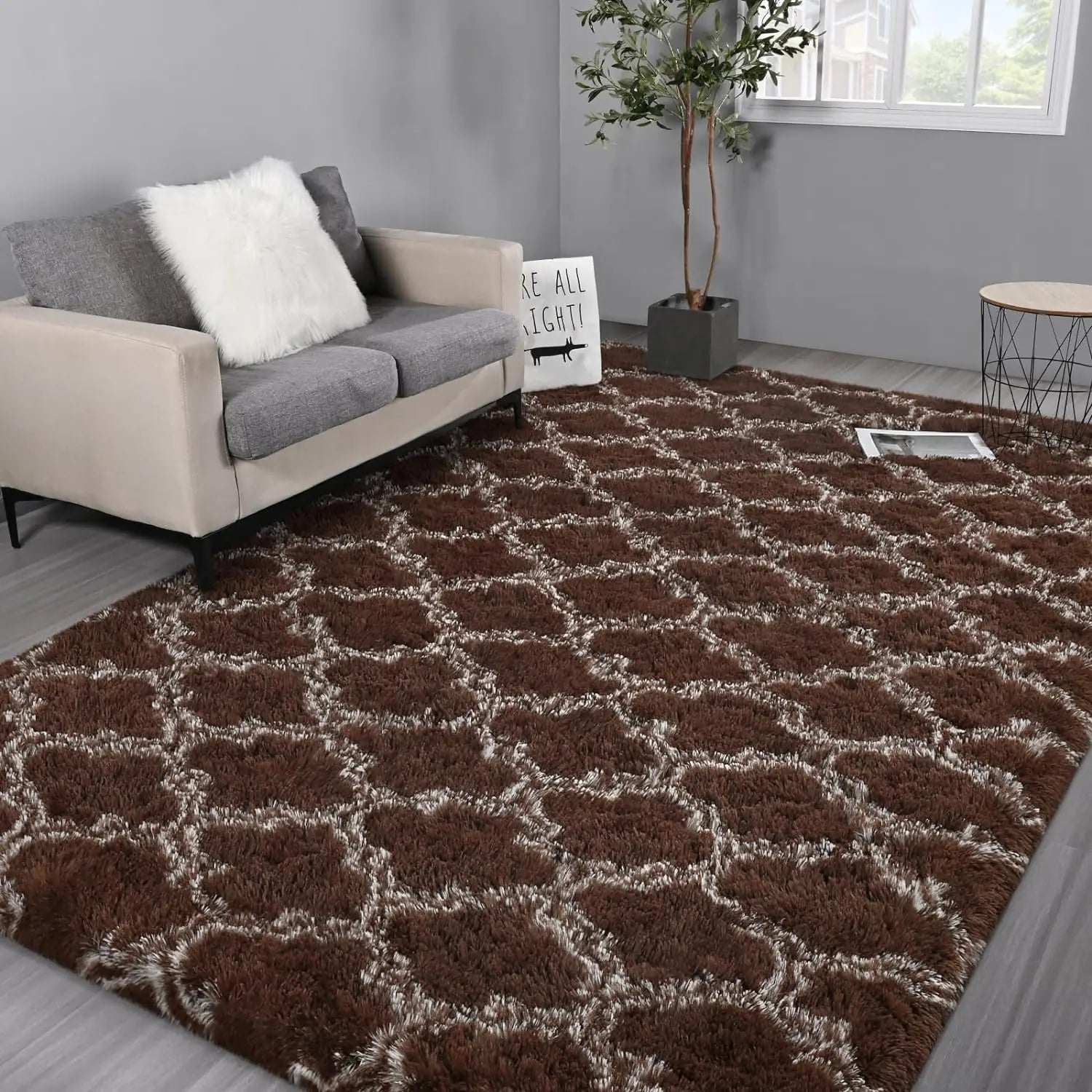 Navak Carpet Large Shag Area Rugs for Bedroom Super Soft Plush Fluffy Carpets Living Room Rug Non-Slip Indoor Floor Rug for Kids Nursery Girl