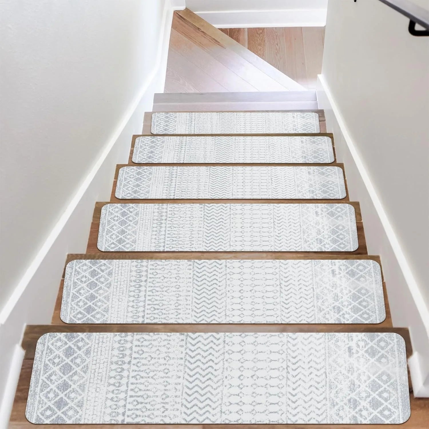 Navak Carpet Modern Minimalist Step Mat, Solid Wood Stair Carpet, Home Step Mats, Non-slip Decor Rug, Long Cashmere Rugs, Black Floor Mat