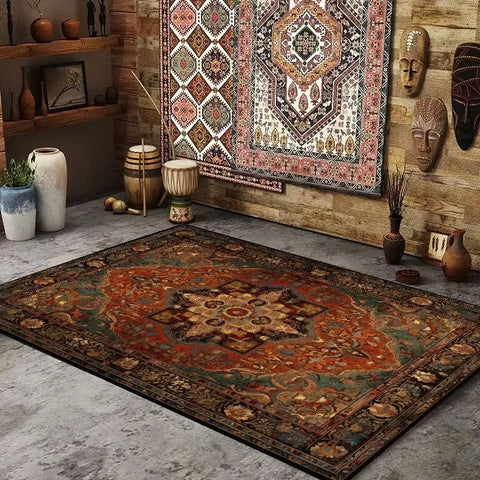 Navak Carpet Persian American Retro Carpet Large Area Living Room Decoration Home Ethnic Style Bedroom Rug Cloakroom Lounge Soft Mat Washable