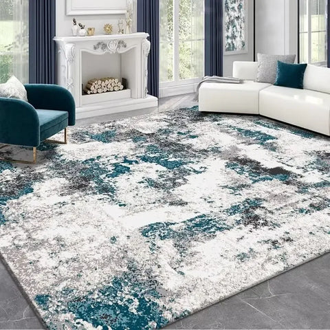 Navak Carpet modern abstract ink painting living room large area crystal velvet carpet Light luxury simple bedroom sofa non-slip rug