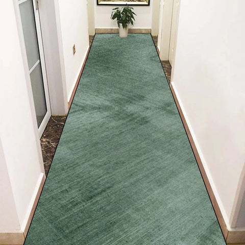 Navak CarpetGreen Long Corridor Carpets Abstract Decoration Hall Runner Carpet Party Hallway Aisle Floor Mat Anti-slip Room Sofa Bedside Rug