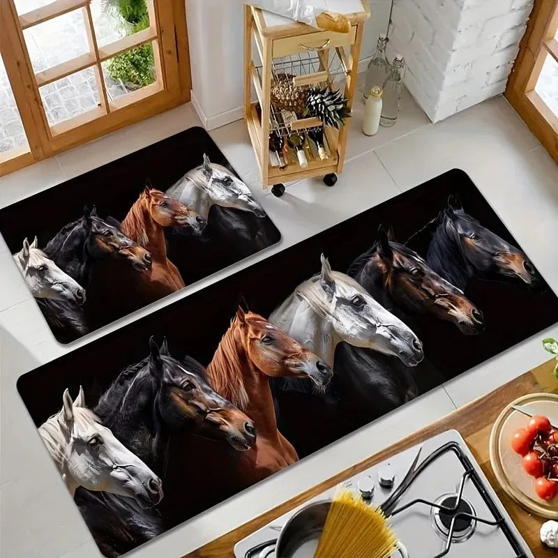 Navak Carpet 1PC Milu Deer Pattern Kitchen Rugs Non-Slip Home Door Mats Pop design Bathroom Rugs Bath Mat Carpet for Home Sink Laundry Decor