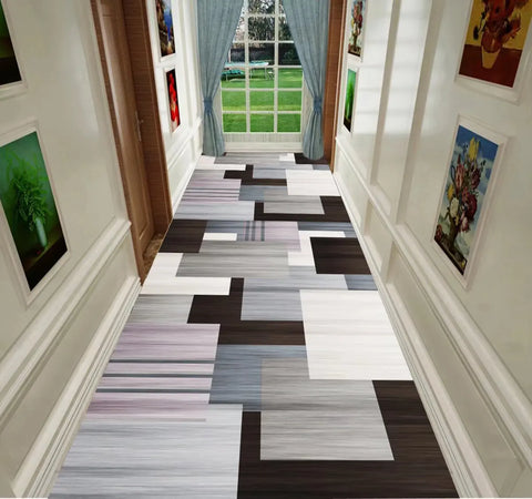 Navak Carpet Nordic Modern Villa Long Corridor Carpet Runner Hall Passageway Home Large Rugs Stairway Comfortable Durable Washable Floor Mat