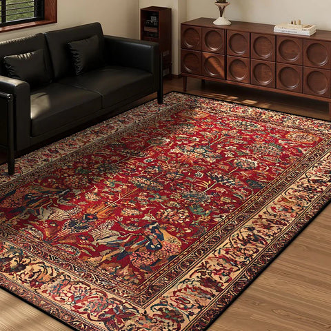 Navak Carpet Persian Style Retro Decoration Home Living Room Rug Large Size Non-slip Entrance Door Mats Easy Cleaning Soft Bedroom Carpet
