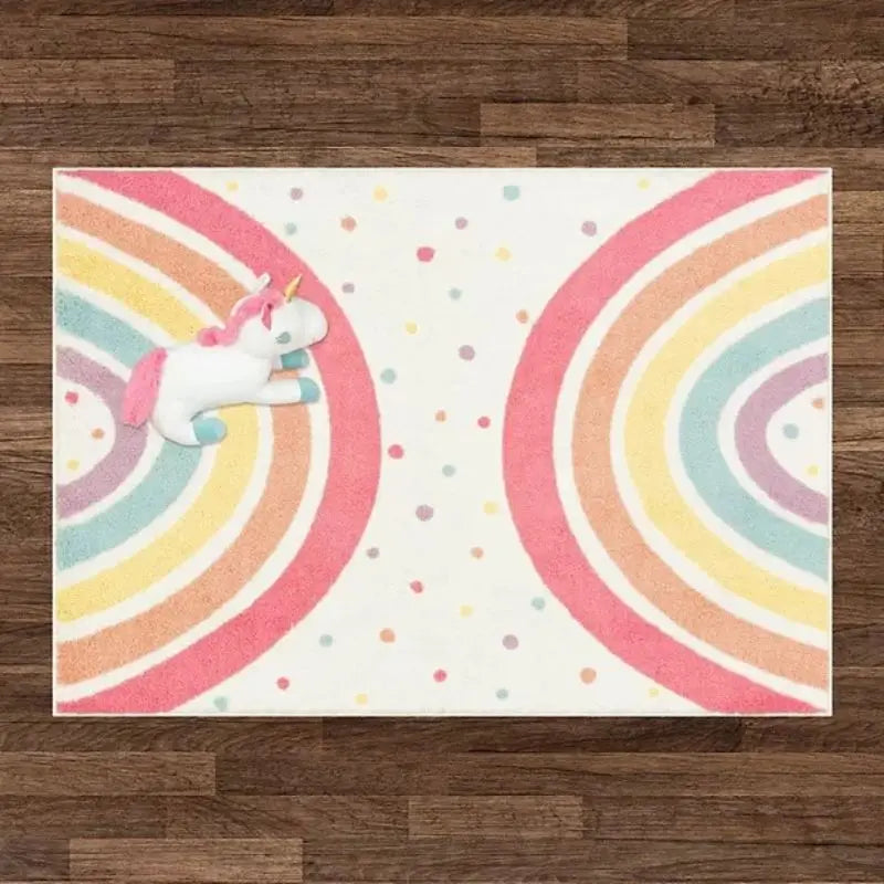 Navak Carpet Shaggy Bedroom Rugs for Kids Rainbow Fluffy Carpet Living Room Hairy Nursery Play Mat for Children Plush Baby Rugs Soft Foot Mat