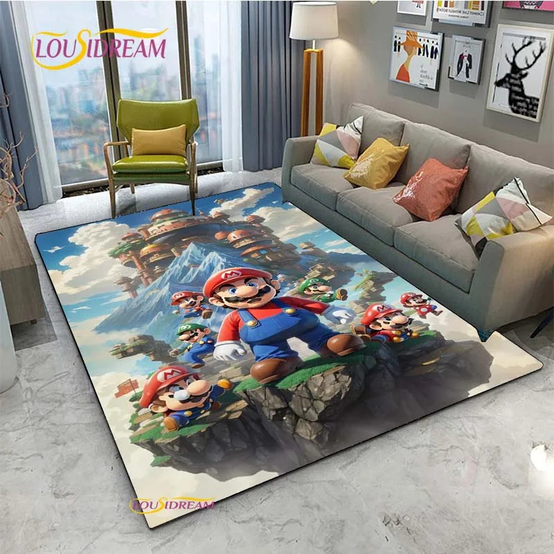 Navak Carpet Mario Cartoon Anime Carpet for Living Room Bedroom Cute Rugs Table Kitchen Door Kids Un-slip Floor Mats Alfombra Birthday gift