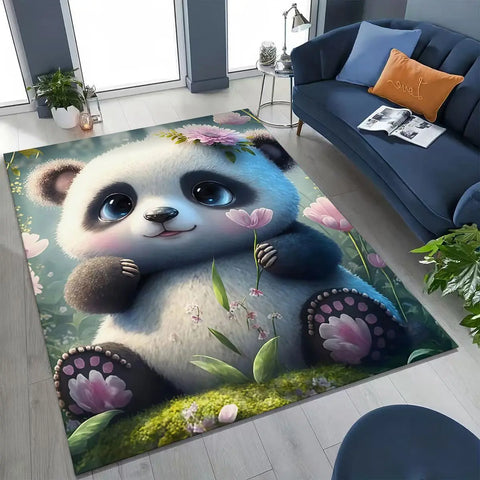 Navak Carpet 2026 New Dream Panda Cute Cartoon Art Rug for Bedroom Living Room Sofa Home Doormat Decor,Large Kid Play Non-slip Floor Mat Gift