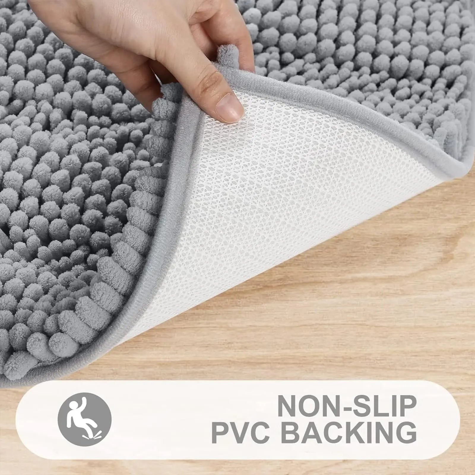 Navak Carpet Olanly Striped Bathroom Rugs Extra Thick Absorbent Bath Mats Non-Slip Soft Cozy Shower Carpet Plush Shaggy Machine Wash Bath Rug