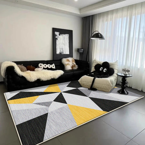 Navak Carpet Modern Light Luxury Carpet for Living Room Geometric Decoration Sofa Soft Large Rugs Bedroom Bedside Fluffy Floor Mat Non-slip