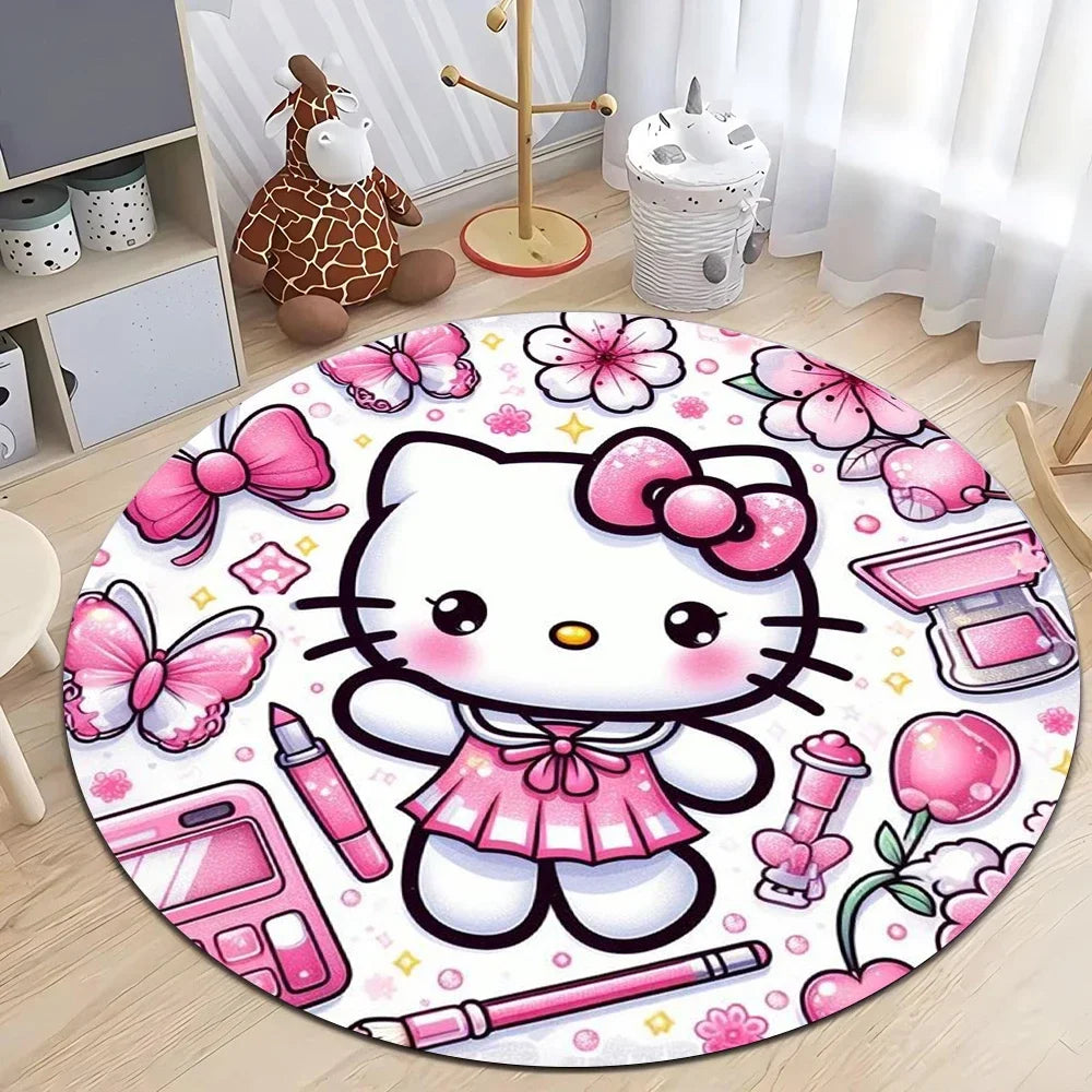 Navak Carpet Daily Picks Sanrio Hello Kitty Carpet Living Room Children's Crawling Mat Round Rug Living Room Area Rug Games Washroom Floor Mat