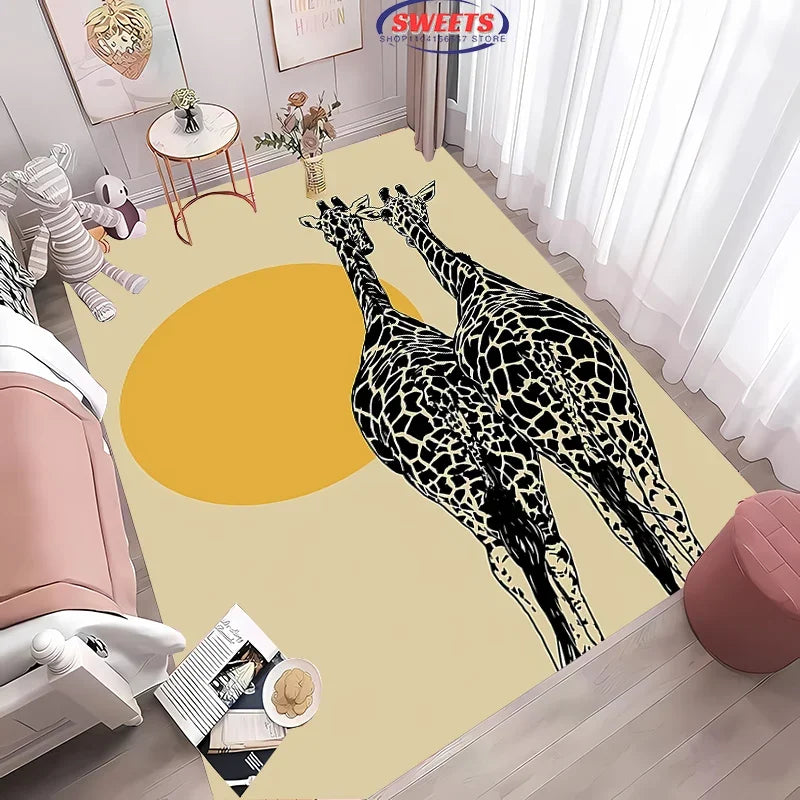 Navak Carpet 3D HD Nordic Style Minimalist Geometric Pattern Carpet for Living Room Bedroom Anti-slip Rug Sofa Doormat Home Decor Durable Mat