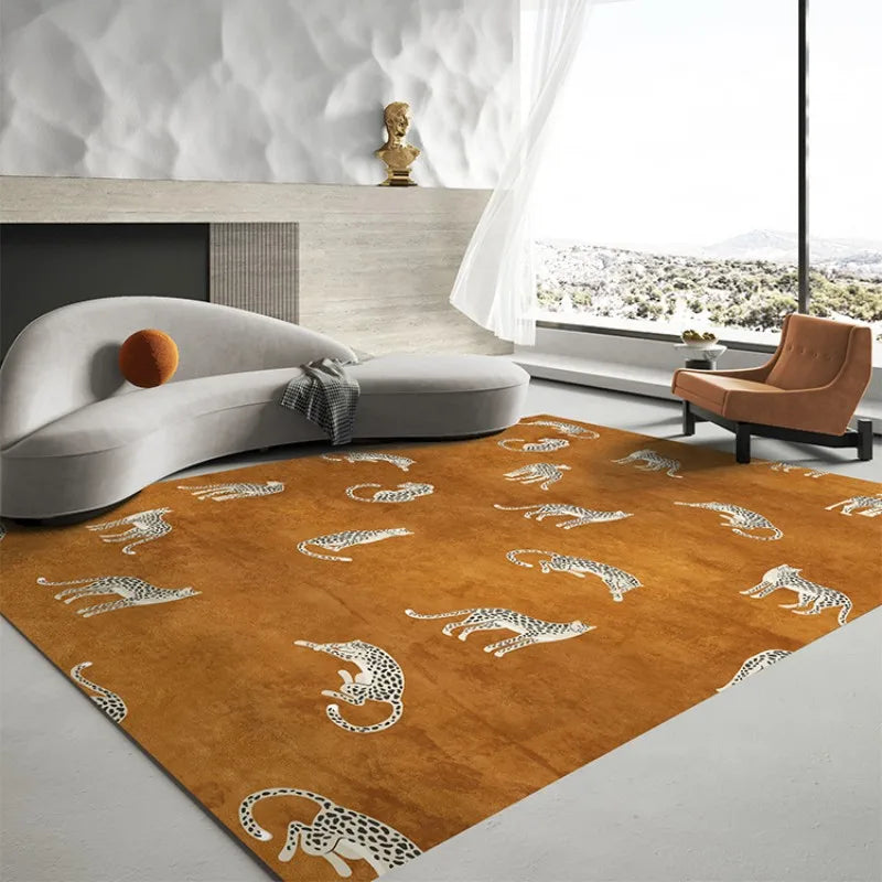 Navak Carpet Light Luxury Plush Lounge Rug Home Bedroom Decor Leopard Print Carpet Thicken Study Non-slip Mat Nordic Carpets for Living Room