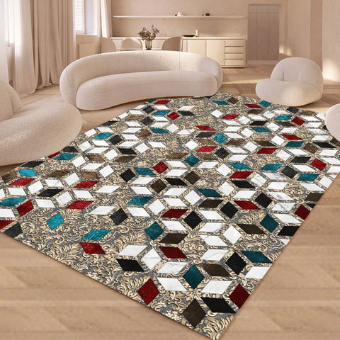 Navak Carpet Bohemian Abstract Modern Art Geometry Carpet Rug for Living Room Bedroom Home Sofa Decoration Non-slip Floor Mat