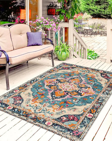 Navak Carpet Exclusive Picks Summer Outdoor Carpet, American Retro Living Room Floor Mat, Terrace Camping Rv, Field Mat, Home Decoration