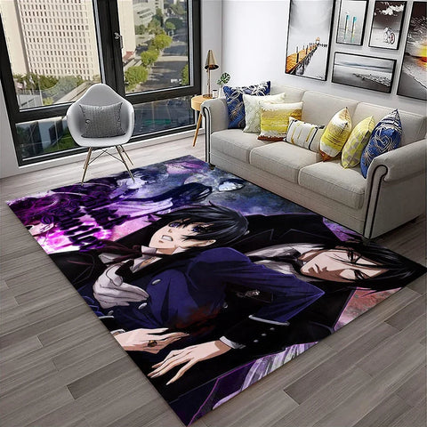 Navak Carpet 3D Anime Black Butler Cartoon Carpet Rug for Home Living Room Bedroom Sofa Doormat Decor,kids play Area Rug Non-slip Floor Mat