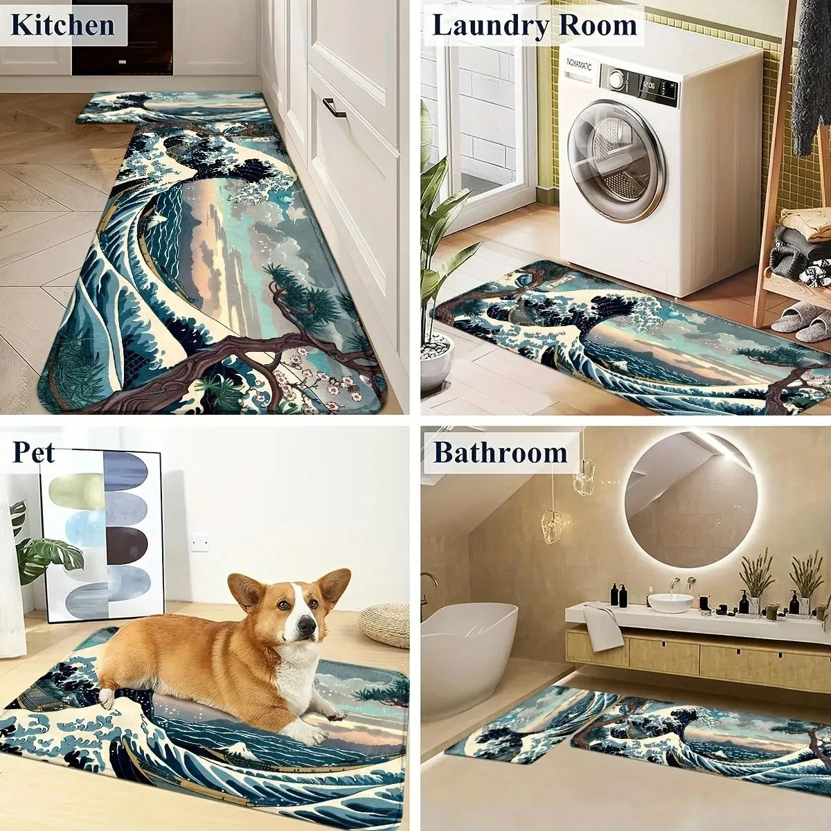 Navak Carpet 1PC Lemon Pattern Kitchen Rugs Non-Slip Door Mats Pop arts design Living room Rugs Bath Mat Carpet for Home Sink Laundry Decor