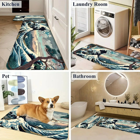 Navak Carpet 1PC Lemon Pattern Kitchen Rugs Non-Slip Door Mats Pop arts design Living room Rugs Bath Mat Carpet for Home Sink Laundry Decor