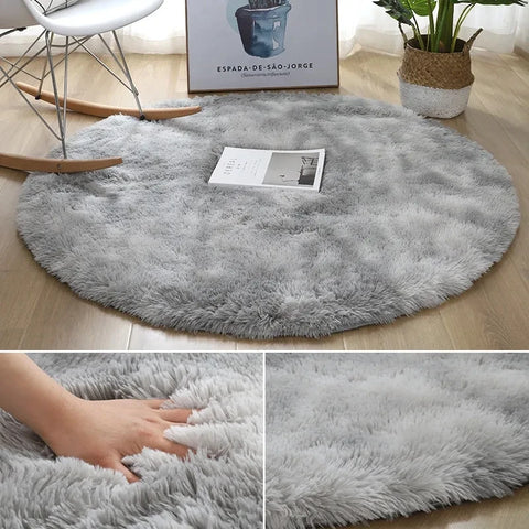 Navak Carpet Super Soft Plush Round Rug Mat Fluffy White Carpets For Living Room Home Decor Bedroom Kid Room Decoration Salon Thick Pile Rug
