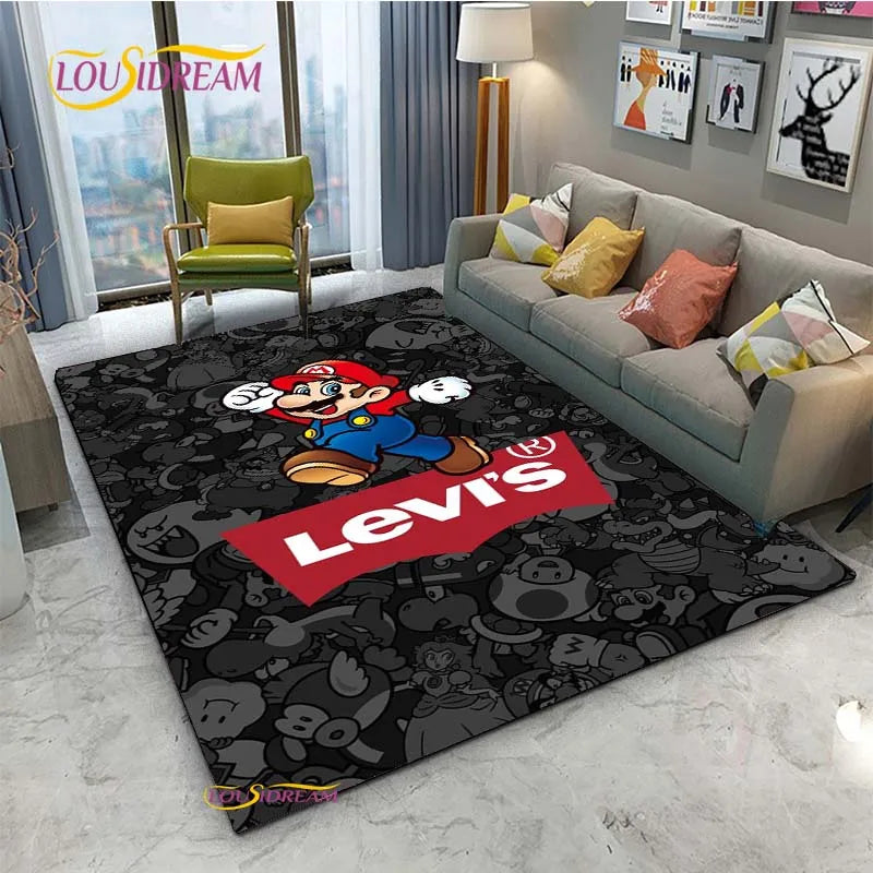 Navak Carpet Mario Cartoon Anime Carpet for Living Room Bedroom Cute Rugs Table Kitchen Door Kids Un-slip Floor Mats Alfombra Birthday gift