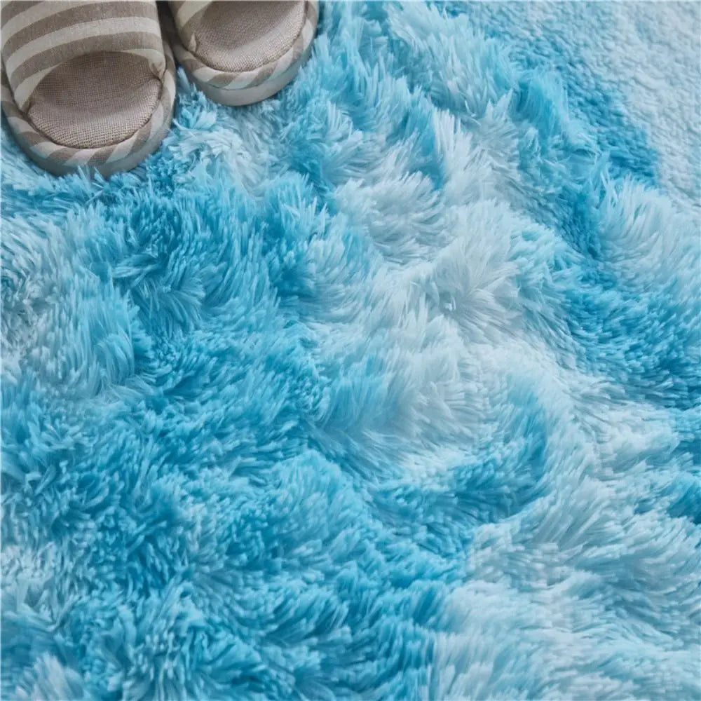 Navak Carpet Tie-dyed New Non Slip Imitation Wool Long Hair Carpet Floor Protection Bedroom Mats Faux Fur Sheepskin Rug Soft Rugs