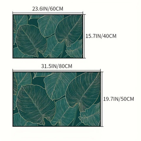 Navak Carpet 1 Piece Leaf Welcome Door Mat Anti Slip Floral Outdoor and Indoor Entrance Carpet 100% Polyester Welcome Rug Home Felt Carpets