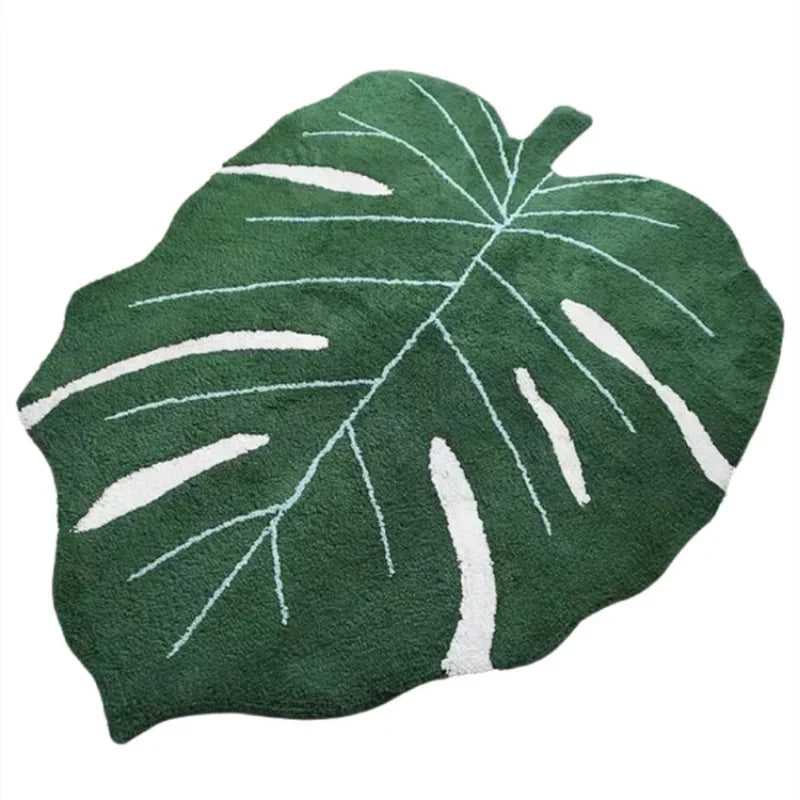 Navak Carpet Top Quality Ins Irregular Leaf Soft Carpet Coffee Table Carpets Living Room Decoration Bedroom Green Mats Kids Bedside Area Rug