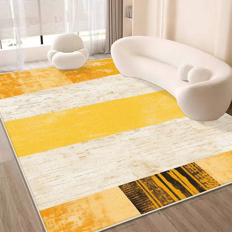 Navak Carpet Nordic Abstract Yellow Large Size Rugs for Living Room Light Luxury Sofa Area Decoration Carpets Home Bedroom Non-slip Floor Mat