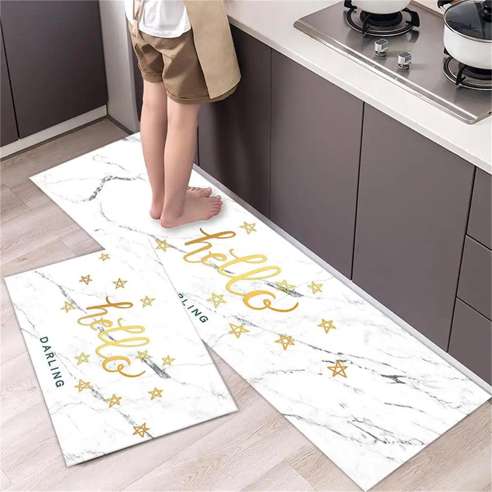 Navak Carpet Marble Pattern Kitchen Floor Mats Non-Slip Doormat for Home Decorative Entrance Rug Modern Simple Style Washable Alfombra Rugs