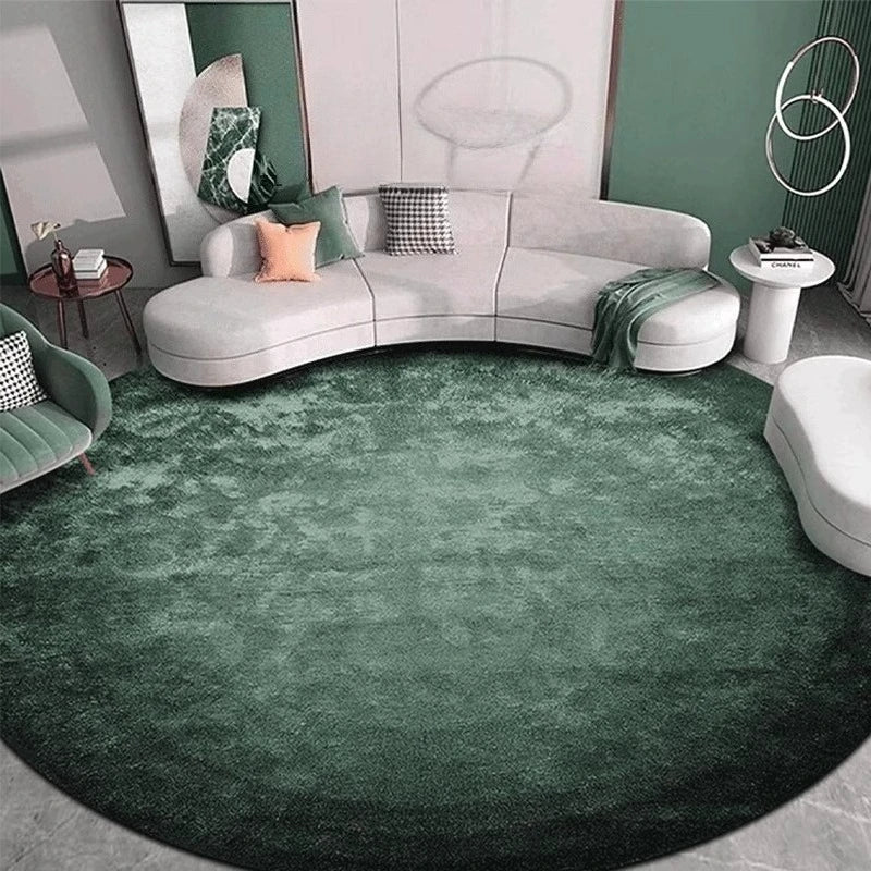 Navak Carpet Modern Minimalist Carpets for Living Room Light Luxury Bedroom Decor Green Carpet Round Lounge Mat Home Fluffy Soft Plush Rug