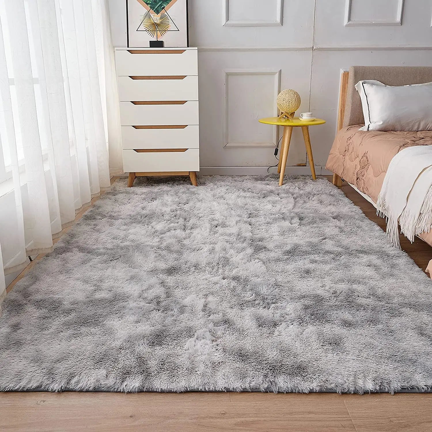 Navak Carpet Soft Shaggy Carpet Living Room Fluffy Children Rugs Large Beige Plush Area Rug for Bedroom Kids Room Nursery Modern Home Decor