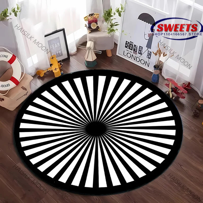 Navak Carpet Luxury Mandala Flower Print Round Carpet Bedroom Living Room Sofa Decorative Mat Top 10 Holiday Gifts for Family and Friends Rug