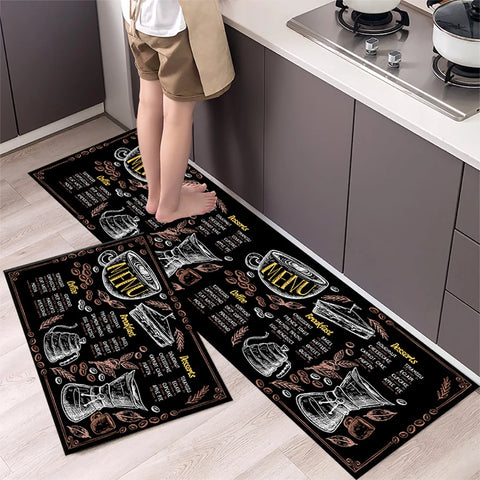 Navak Carpet Polyster Waterproof Oilproof Kitchen Mat Printed Antislip Bath Mat Soft Bedroom Floor Mat Living Room Carpet Doormat Kitchen Rug