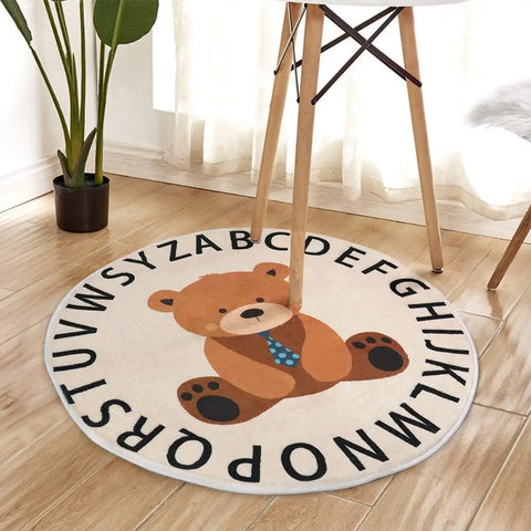 Navak Carpet Exclusive Picks Round Rug for Kid Soft Alphabet Nursery Area Rug Boys Girls Educational Learn Fun Play Carpet for Kids Room Bedroom Decor