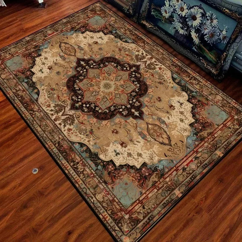 Navak Carpet Trendy Moroccan Pattern Carpet Machine Washable Rug for Boho Living Room Decor Non Slip Floor Mat for Bedroom and Lounge Areas
