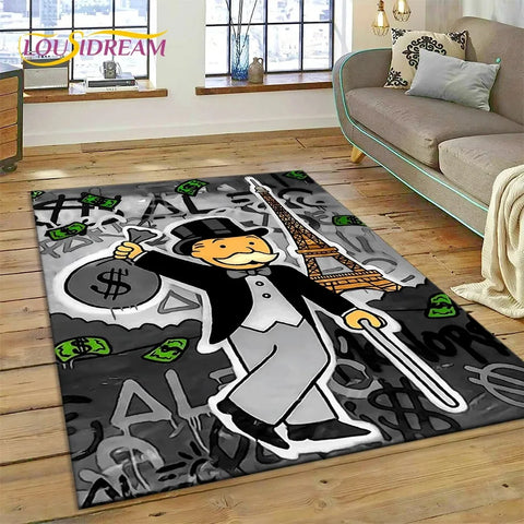 Navak Carpet Game Dollar Monopoly Cartoon Carpet Cute Money Rug For Living Room Bedroom Home Bathroom Floor Mat Non-slip Decoration Sofa