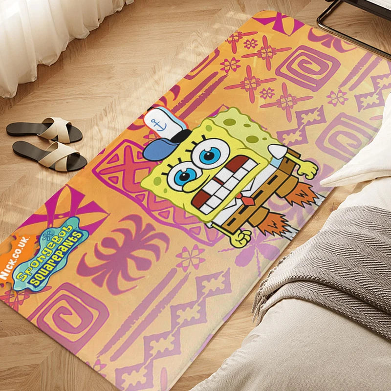 Navak Carpet Sleeping Room Floor Carpet D-SpongeBobs Cute Kitchen Waterproof Bathroom Mat Non-slip Custom Doormat Entrance Door Hallway Rug
