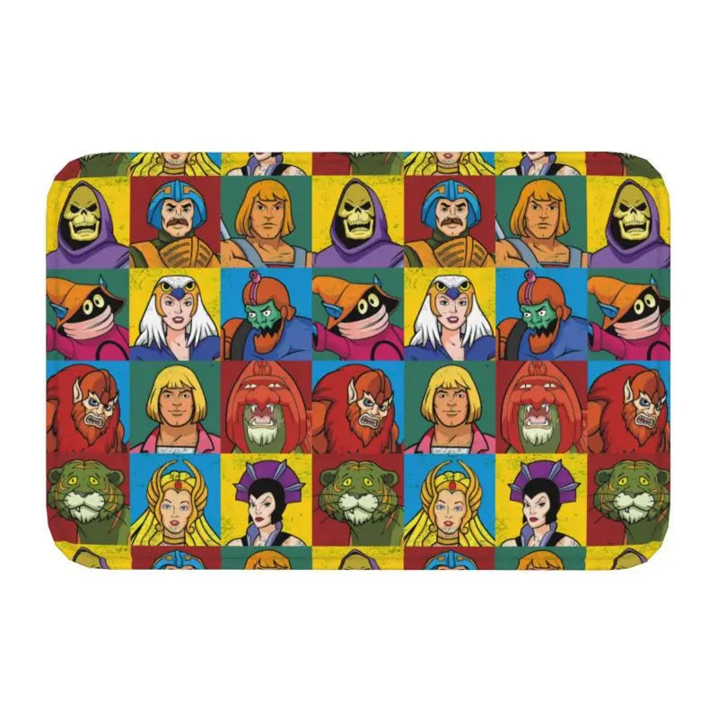 Navak Carpet Trap Door Masters of The Universe Doormat Anti-Slip Bath Kitchen Mat He Man Welcome Garage Door Floor Entrance Carpet Rug