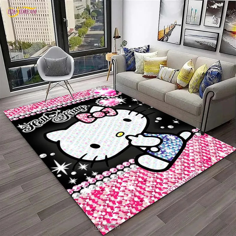 Navak Carpet Hello Kitty kawaii Cartoon Anime Carpet for Living Room Bedroom Rug Kitchen Door Kids Un-slip Floor Mat Alfombra Birthday gift