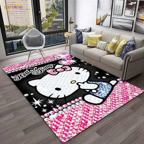 Navak Carpet Hello Kitty kawaii Cartoon Anime Carpet for Living Room Bedroom Rug Kitchen Door Kids Un-slip Floor Mat Alfombra Birthday gift