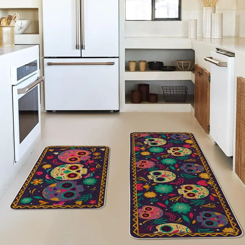 Navak Carpet Mexico Day of The Dead Kitchen Mat Home Entrance Doormat Decor Dia De Los Muertos Hallway Balcony Runners Rugs Halloween Decor