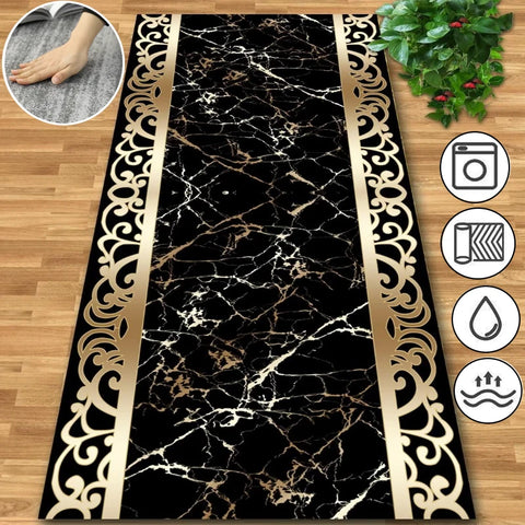 Navak Carpet Luxury Gold Hall Corridor Carpet High End Hotel Lobby Decoration Entryway Carpets Non-slip Carpet Runner Customizable Aisle Rug