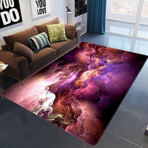 Navak Carpet 3D Galaxy Space Star Carpet Home Bedroom Living Room Decorative Floor Mat Bathroom Room Non-Slip Carpet Door Mat