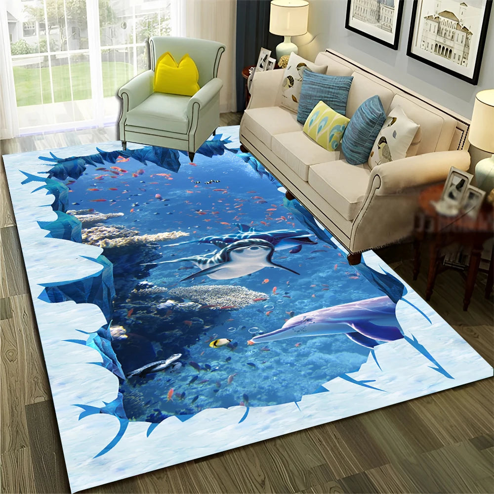 Navak Carpet 3D Illusion Vision Hallucination HD Carpet Rug for Home Living Room Bedroom Sofa Doormat Decor,Child Area Rug Non-slip Floor Mat
