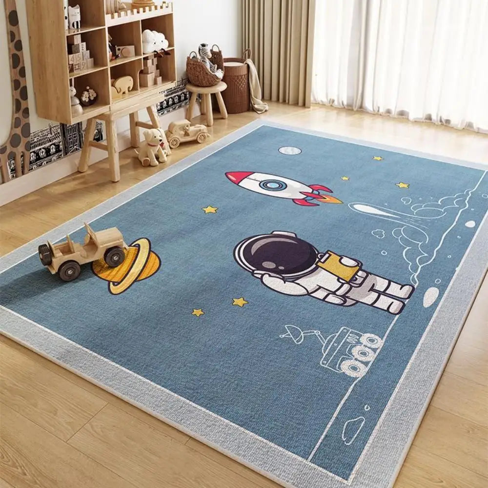 Navak Carpet Exclusive Picks Cartoon Space - Theme Crystal Velvet Rug, Non - slip & Soft, Kids’ Room Home Decor