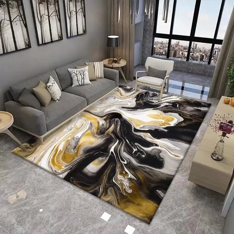 Navak Carpet Marble Pattern Area Rug – Soft Living Room Carpet, Non-Slip Washable Floor Mat for Bedroom, Bedside, Modern Home Decor