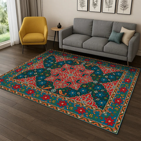Navak Carpet Persian Bohemian Style Area Rug, Non-Slip Floor Mat for Living Room & Bedroom, Elegant Home Decor Carpet