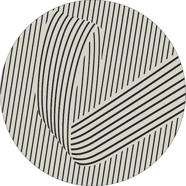 Navak Carpet Modern Simple Style Living Room Round Carpet Home Chair Mat Decoration Striped Large Area Rugs Bedroom Bed End Soft Floor Mats