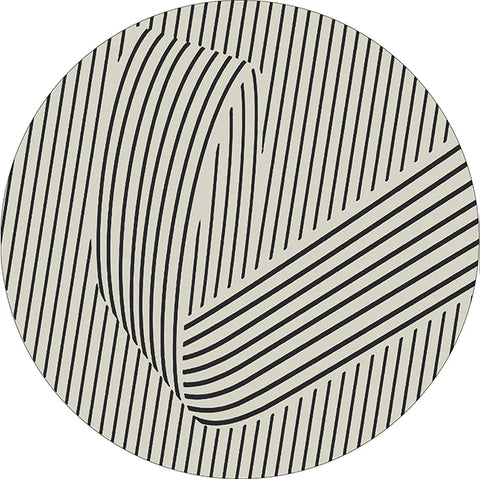 Navak Carpet Modern Simple Style Living Room Round Carpet Home Chair Mat Decoration Striped Large Area Rugs Bedroom Bed End Soft Floor Mats