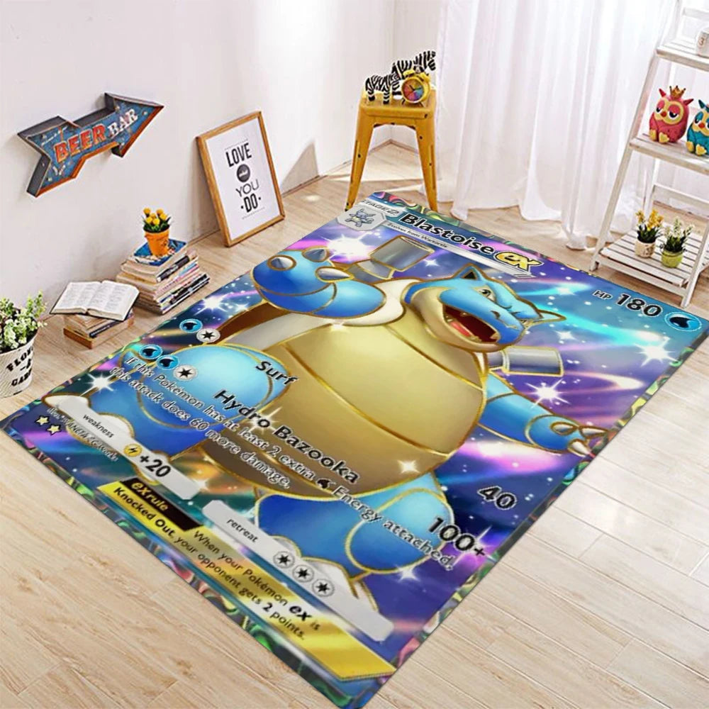 Navak Carpet Daily Picks Pikachu Charizard Gengar Card Game Themed Rug for Bedroom Floor Mat Living Room E Sports Zone Stylish Decor Welcome Rug